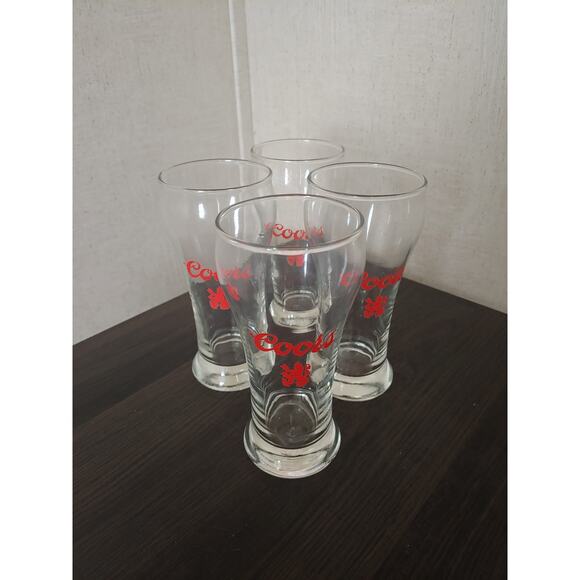 Set of Four Vintage Coors Lion coat of Arms Libbey Beer Glasses - Picture 3 of 4
